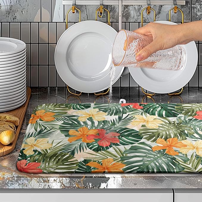 Tropical Palm Leaves Dish Drying Mat - Image 5