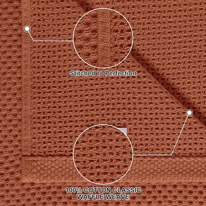 Homaxy 100% Cotton Kitchen Towels and Dishcloths Set, 12 x 12 Inches and 13 x - Image 2