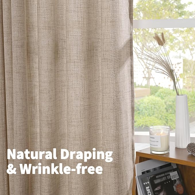 YoungsTex Short Linen Curtains 40 Inch Length - Image 4