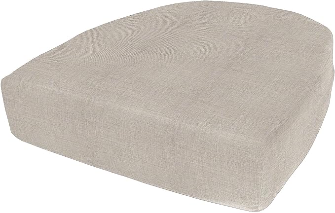 Cushion Source Rounded Back Seat Cushion, 19.5" x 20" x 5" deep Indoor and Outdoor Durable seat Cushion Made with Fade Resistant Sunbrella Fabric, Hidden Zipper, Sunbrella Elements Cast Silver