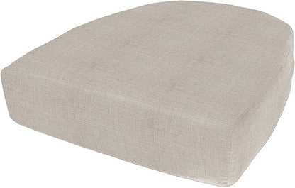Cushion Source Rounded Back Seat Cushion, 19.5" x 20" x 5" deep Indoor and Outdoor Durable seat Cushion Made with Fade Resistant Sunbrella Fabric, Hidden Zipper, Sunbrella Elements Cast Silver