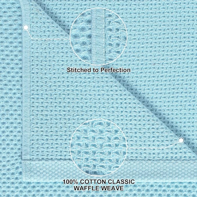 Homaxy 100% Cotton Kitchen Towels and Dishcloths Set, 12 x 12 Inches and 13 x - Image 2