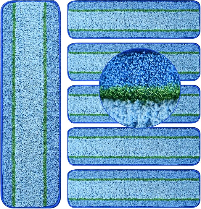 6 Pack Deep Clean Pads for Bona Family of Mops, Washable & Reusable Microfiber by AnDongo