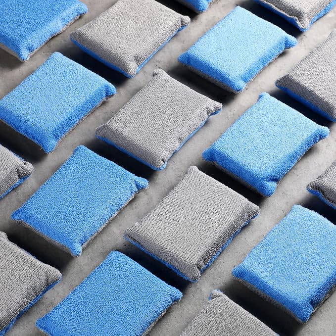 Tallew 24 Pieces Blue and Gray Thin Microfiber Ceramic Coating Applicator - Image 7
