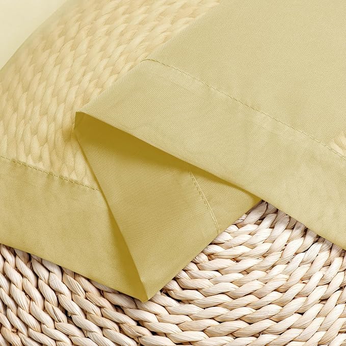 Chyhomenyc Yellow Sheer Curtains 63 Inch Length 2 Panels, Light Filtering Airy - Image 4
