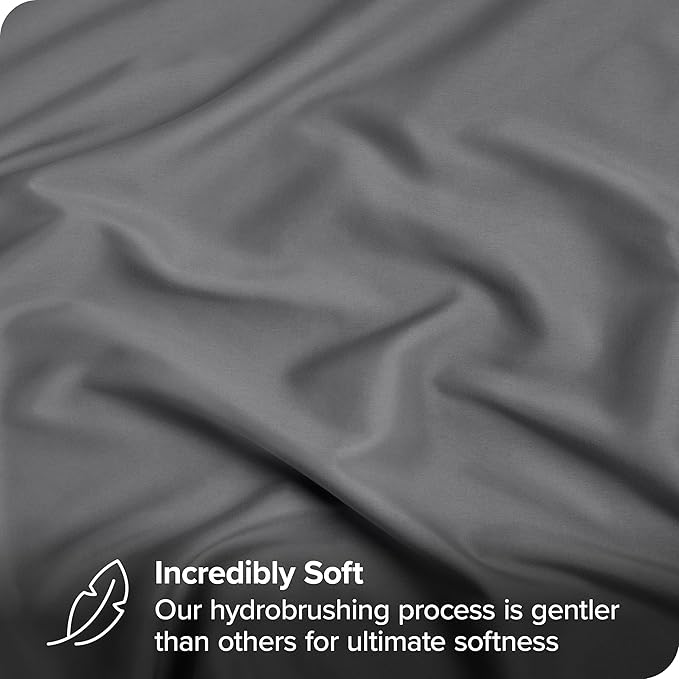 Bare Home Fitted Bottom Sheet Twin Extra Long - Premium 1800 Microfiber - Ultra-Soft Wrinkle Free - Deep Pocket - Twin XL Fitted Sheet (Twin XL, Grey)