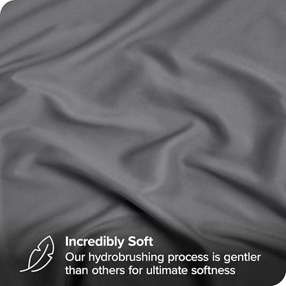Bare Home Fitted Bottom Sheet Twin Extra Long - Premium 1800 Microfiber - Ultra-Soft Wrinkle Free - Deep Pocket - Twin XL Fitted Sheet (Twin XL, Grey)