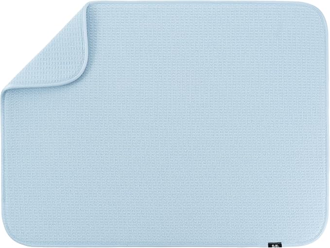 S&T INC. Dish Drying Mat XL, 18” x 24”, Absorbent Microfiber Kitchen Counter Mat by STINC
