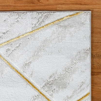 GLORY RUGS Area Rugs Marble 5x7 Cream Gold Carpet Modern Abstract Rug Living Room Dining Bedroom Rug
