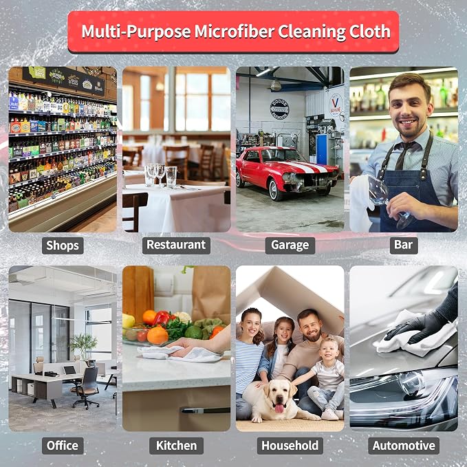 HOMERHYME White Microfiber Cleaning Cloths, 100 Pack Shop Towels Rags, Bulk - Image 7