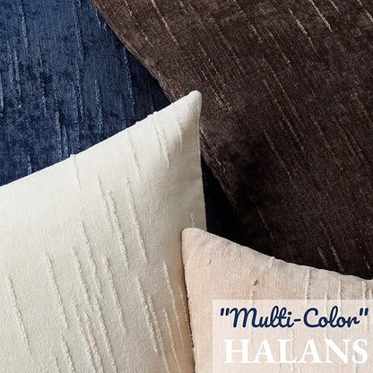 Set of 2 Soft Textured Throw Pillow Covers 20x20, Invisible Zipper Neutral Cushion Cases, Easy - Care Decorative Farmhouse Decor for Living Room Couch (Blue, 20" x 20" (Pack of 2))