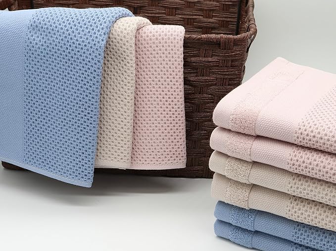 Mia'sDream Cotton Waffle Weave Hand Face Head Towel, Kitchen Tea Dish Washcloths - Image 7
