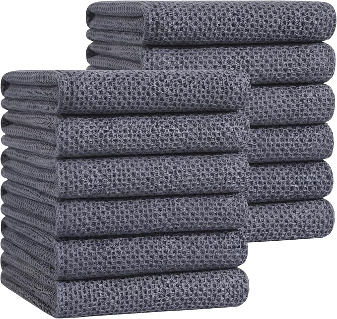 Homaxy 100% Cotton Waffle Weave Kitchen Dish Towels, Ultra Soft Absorbent Quick by Homaxy