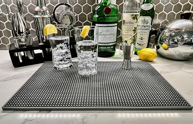 Highball & Chaser 2 Pack Bar Mat, Dish Drying mat, 18 in x 12in Thick Durable - Image 5