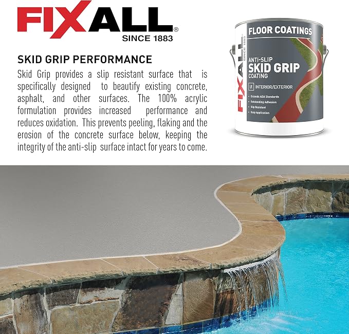 FIXALL Skid Grip Anti-Slip Coating, 1 Gallon, Exceeds ADA Standards, - Image 3