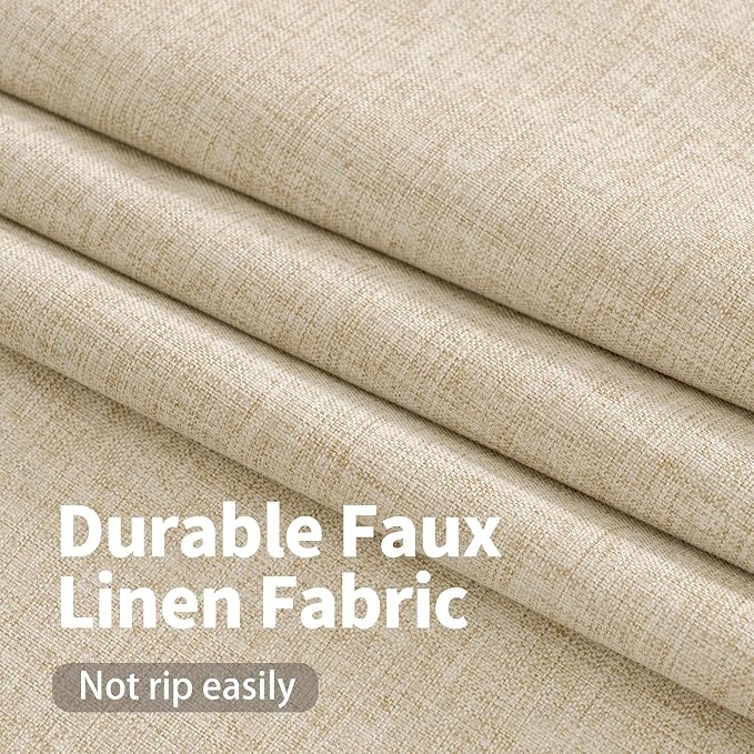 YoungsTex Natural Linen Blackout Curtains 63 Inch Length - Image 5