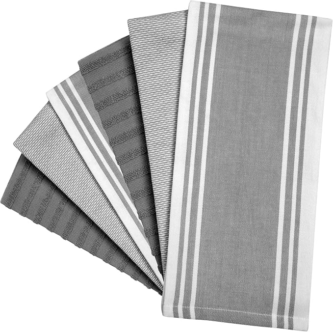 Premium Kitchen Towels | Large Cotton Dish Towels | Flat & Terry Highly - Image 3