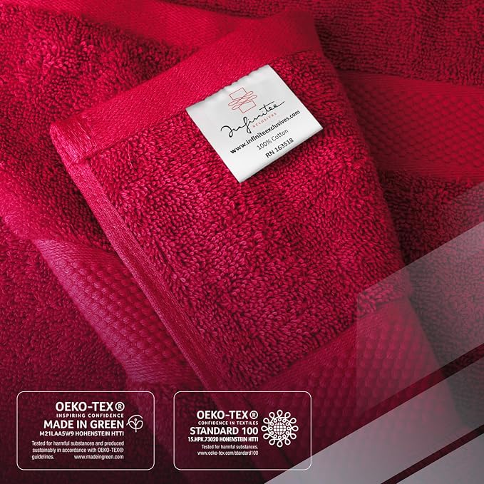 Infinitee Xclusives Luxury 100% Ring-Spun Cotton Bath Towels Set of 4 – Soft - Image 5