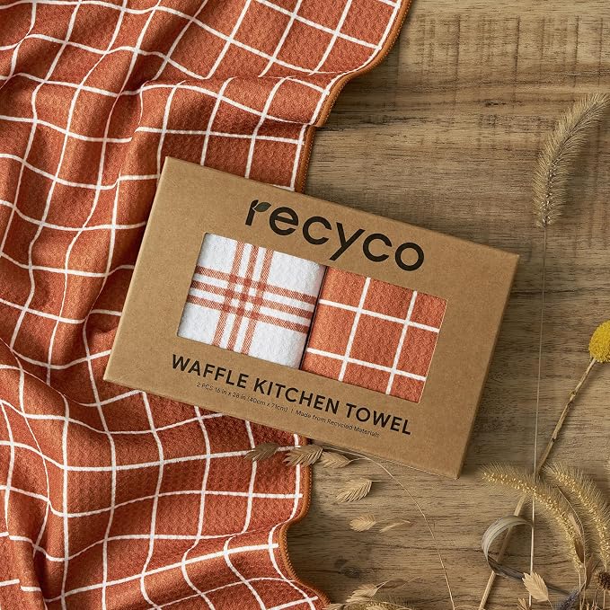 RECYCO Waffle Kitchen Towel Set of 2 - Image 7