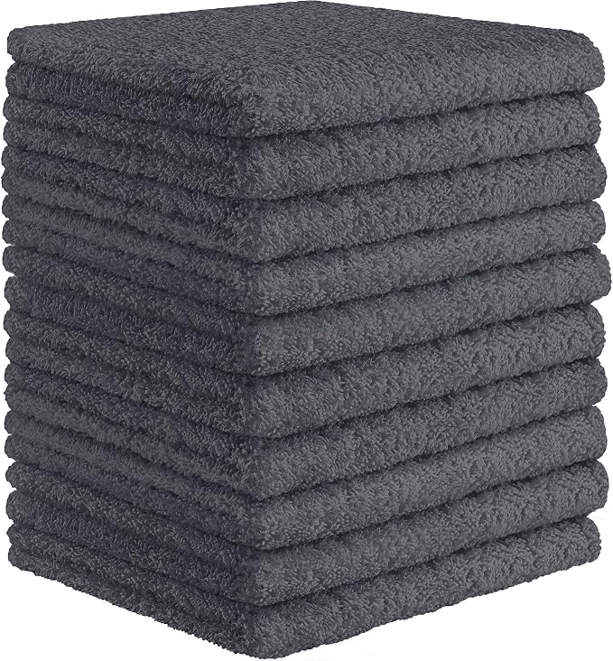 DecorRack 10 Pack 100% Cotton Wash Cloth, Luxurious Soft, 12 x 12 inch Ultra by DecorRack