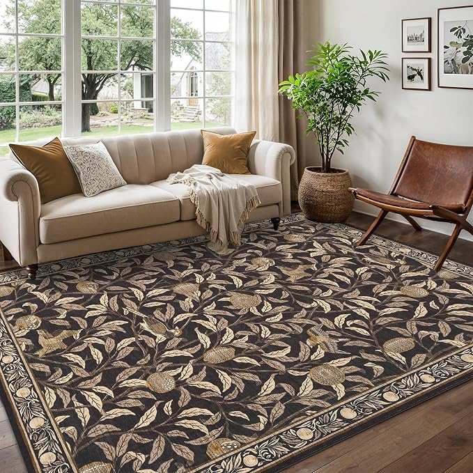 GarveeHome Boho Leaf Area Rugs 9x12 Living Room, Large Rugs by GarveeHome