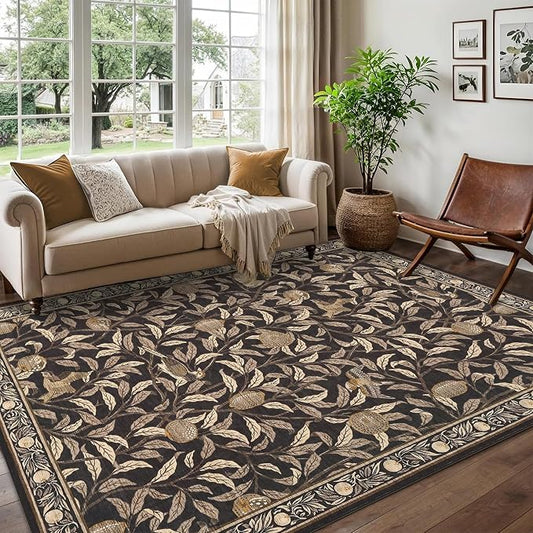 GarveeHome Boho Leaf Area Rugs 9x12 Living Room, Large Rugs by GarveeHome