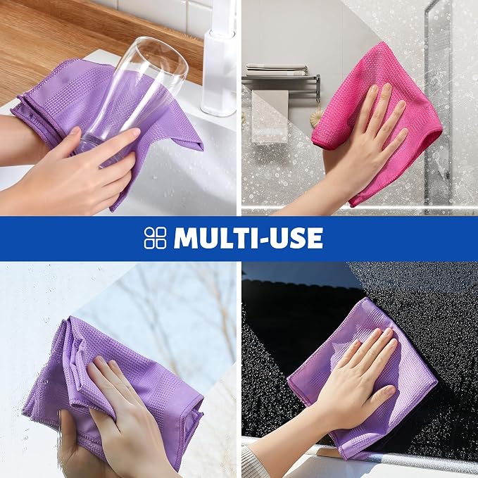 JOYMOOP Microfiber Waffle Weave Cleaning Cloth, Highly Absorbent Kitchen Towels - Image 8