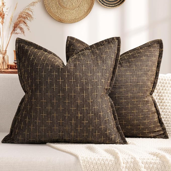ZWJD Pillow Covers 24x24 Set of 2 Soft Polyester Textured Pillow Covers by ZWJD