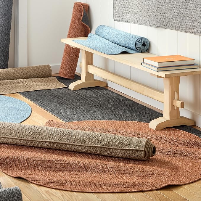 TOWN & COUNTRY BASICS Pax Herringbone Textured Solid Everwash® Washable Runner Area Rug, Low Pile, Non-Slip Backing, Easy Clean Pet & Family Friendly Rug, Dark Grey, 2'5"x10'2"