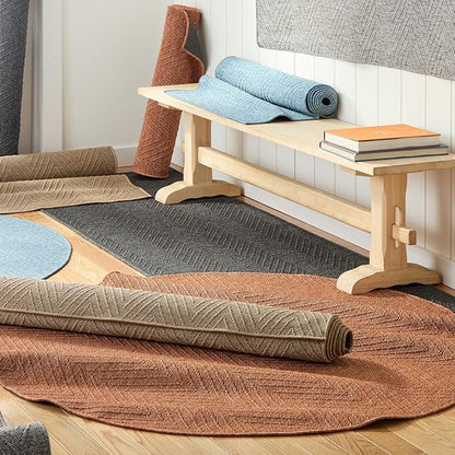 TOWN & COUNTRY BASICS Pax Herringbone Textured Solid Everwash® Washable Area Rug, Low Pile, Non-Slip Backing, Easy Clean Pet & Family Friendly Rug, Dark Grey, 7'10"x10'2"