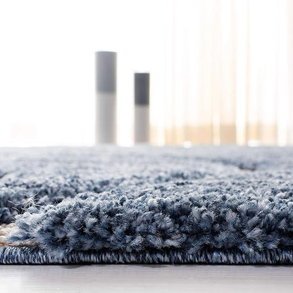 SAFAVIEH Florida Shag Collection Runner Rug - 2'3" x 13', Light Blue & Cream, Non-Shedding, 1.2-inch Thick, Ideal for Living Room, Hallway, Foyer, Bedroom (SG471-6011-213)