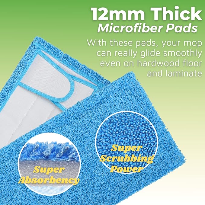 Reusable Microfiber Mop Pad for Swiffer Sweeper, 12.5'' Refill Washable for - Image 3