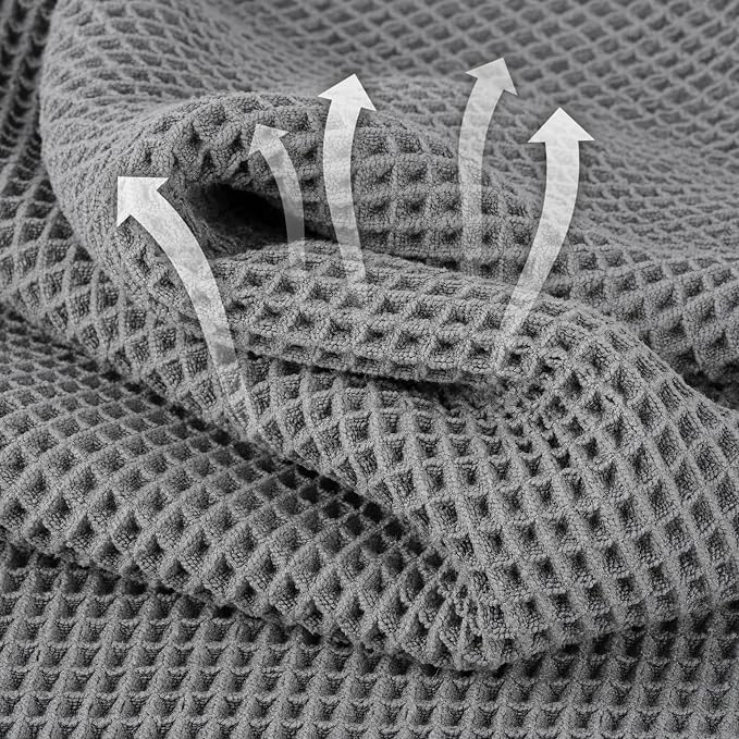 Microfiber Waffle Face Towels, 2 Pieces, Fast Drying, Lint Free - Image 2