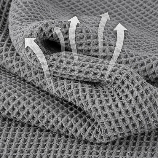 Microfiber Waffle Face Towels, 2 Pieces, Fast Drying, Lint Free - Image 2