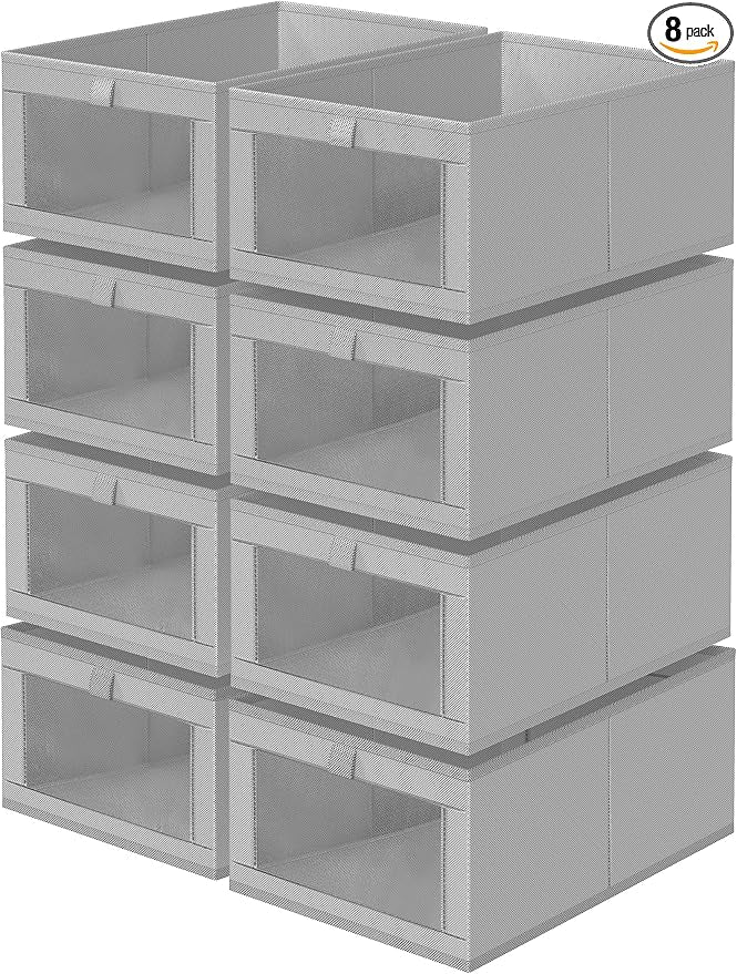 Criusia 8 Pack Linen Closet Organizers and Storage, Large Linen Closet Baskets by Criusia