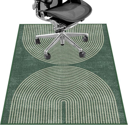 Office Chair Mat for Hardwood Floor&Tile Floor,36"X 48" Heavy Duty Desk Chair Mat for Hard Floors,Under Desk Rug for Rolling Computer Chair,Anti Slip,Low Pile Carpet Floor-Geo Green