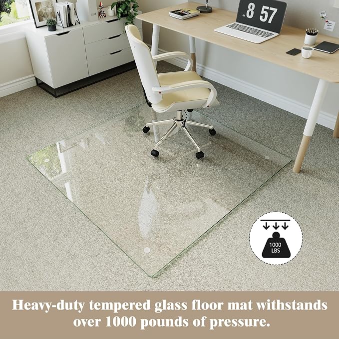 Koonmi Tempered Glass Chair Mat - Image 5