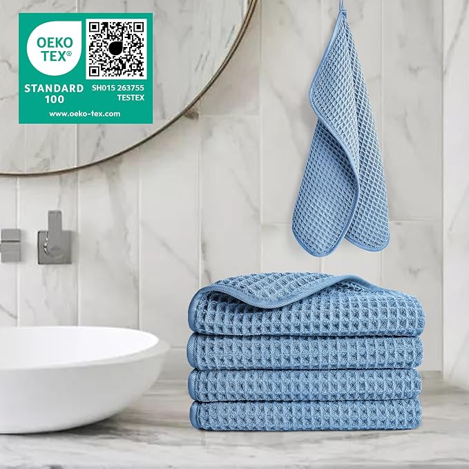 POLYTE 430 GSM Microfiber Lint Free Washcloth Face Towel, 13 x 13 in, 4 Pack - Image 5
