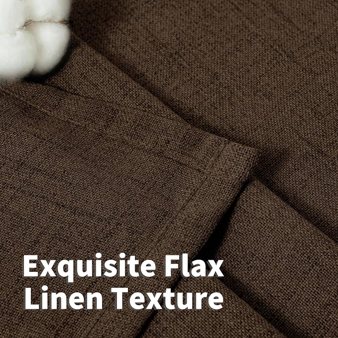 YoungsTex Brown Linen Curtains 45 Inches Long - Image 4