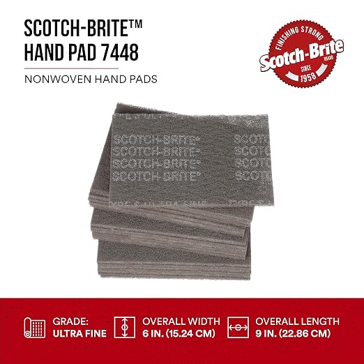 Scotch-Brite Ultra Fine Grade 7448 Hand Pad, 6 in x 9 in Hand Pads, Nonwoven - Image 2
