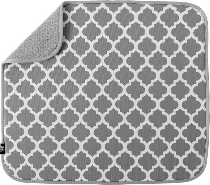 S&T INC. Dish Drying Mat, 16” x 18”, Absorbent Microfiber Kitchen Counter Mat by STINC