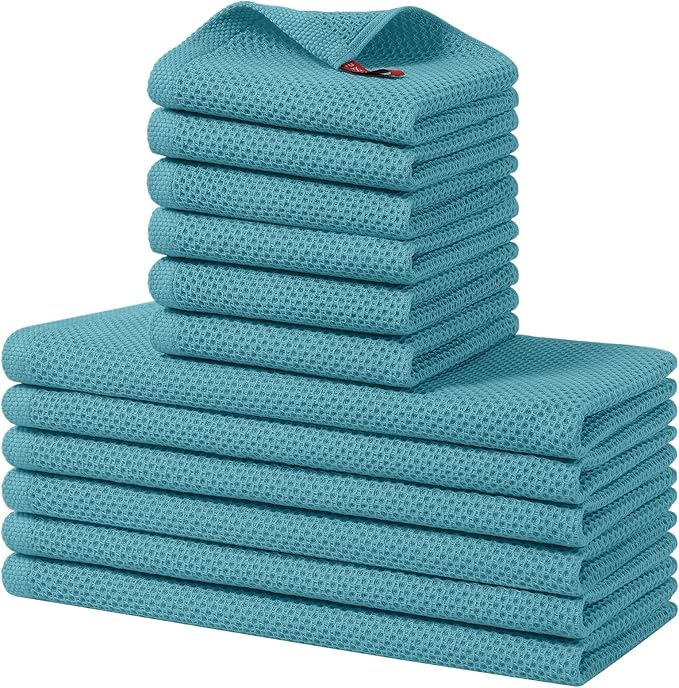 Homaxy 100% Cotton Kitchen Towels and Dishcloths Set, 12 x 12 Inches and 13 x by Homaxy