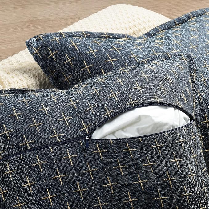 ZWJD Pillow Covers 22x22 Set of 2 Soft Polyester Textured Pillow Covers - Image 3
