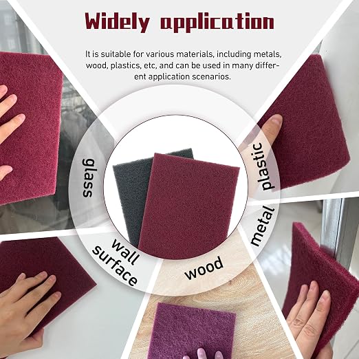 Premium 6" x 9" Scuff Pads 10 Pack, 5 Each Maroon General Purpose & 5 Each Gray - Image 5