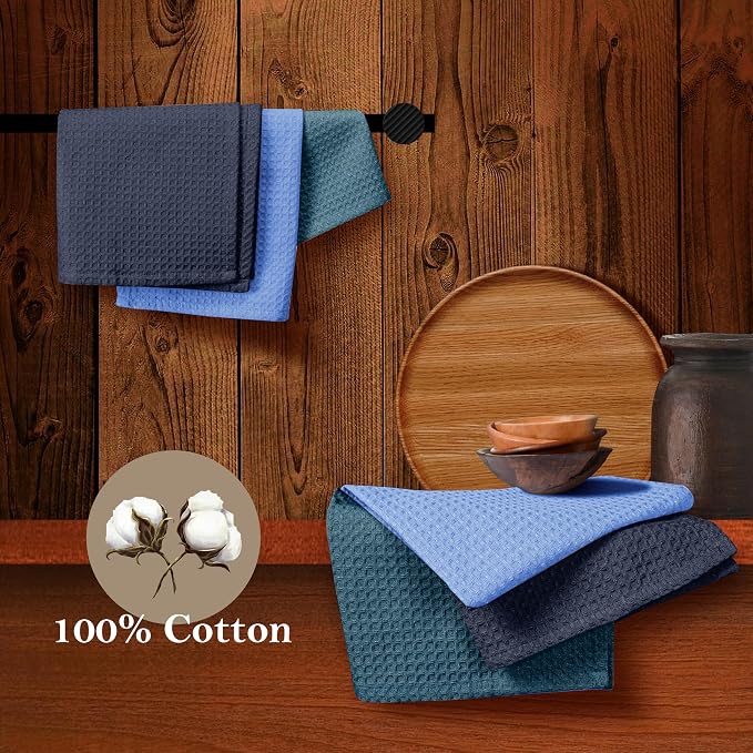 Waffle Dishcloths, 12x12 Inch, Quick Drying, Machine Washable, 100% Cotton - Image 5