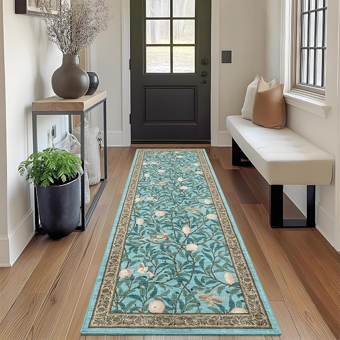 GarveeHome 2x6 Runners for Hallways Non Slip, Boho Leaf Kitchen Runner Rug - Image 2