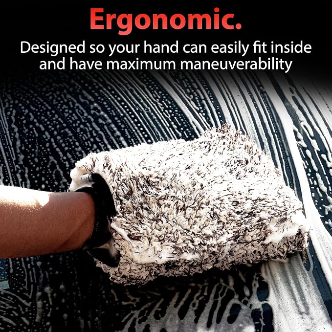 Adam's Polishes Microfiber Car Wash Mitt, Car Sponge Wrapped in Soft, Plush - Image 4