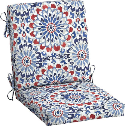 Arden Outdoor Midback Chair Cushion, 18 x 16.5, Clark Blue