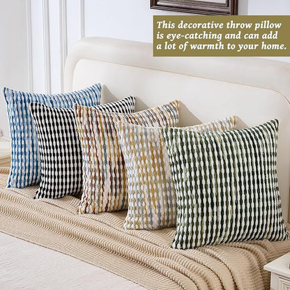 AmHoo Set of 2 Boho Chenille Pillow Cover Decorative Tufted Pillowcase for Couch Bed Sofa Bedroom Living Room Modern 18 x 18-Inch Sage Green