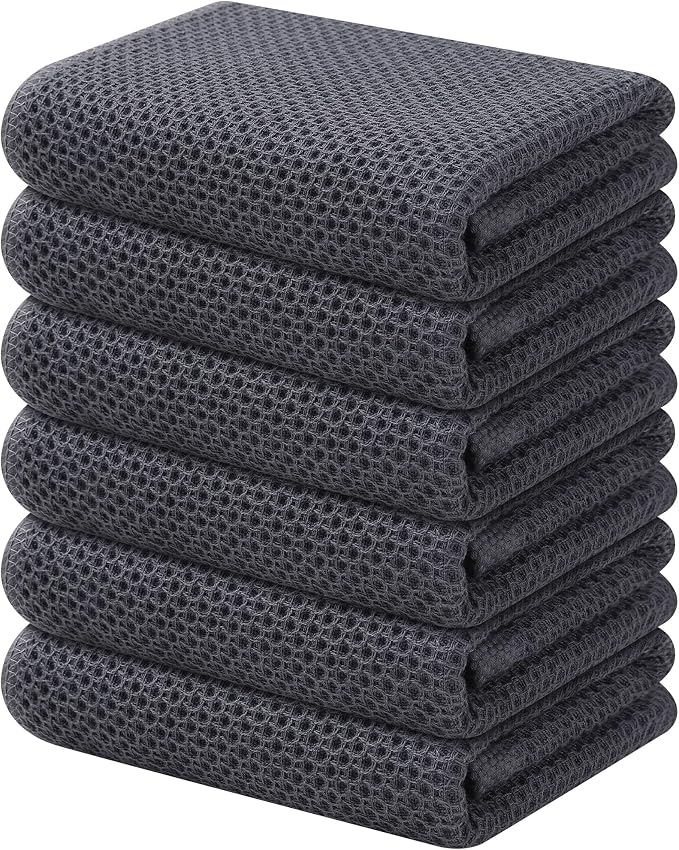 Kitinjoy 100% Cotton Waffle Weave Kitchen Hand Towels by Kitinjoy